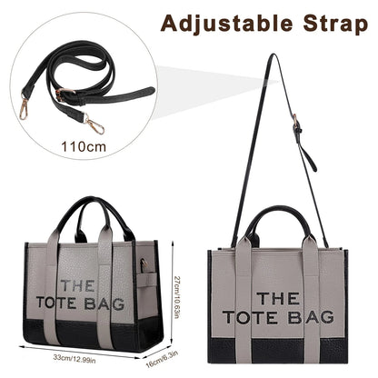 Tote Bags,Leather Leisure Bags with Zipper,Medium Shopping Handbags for Women