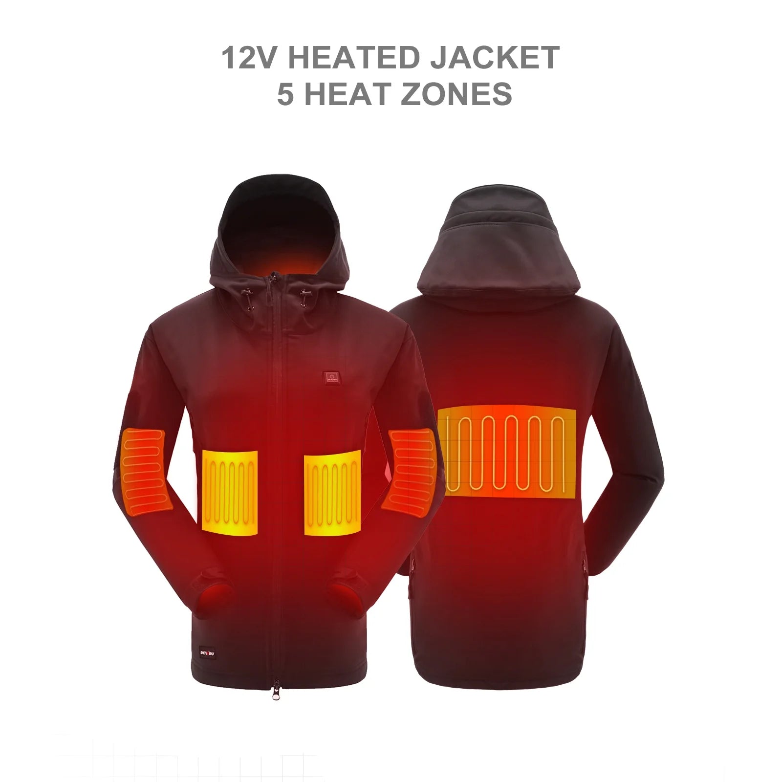 Heated Jacket for Women, Soft Shell Heated Coat with 12V Battery Pack, Waterproof Heating Jacket for Winter Outdoor