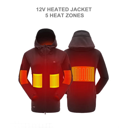 Heated Jacket for Women, Soft Shell Heated Coat with 12V Battery Pack, Waterproof Heating Jacket for Winter Outdoor