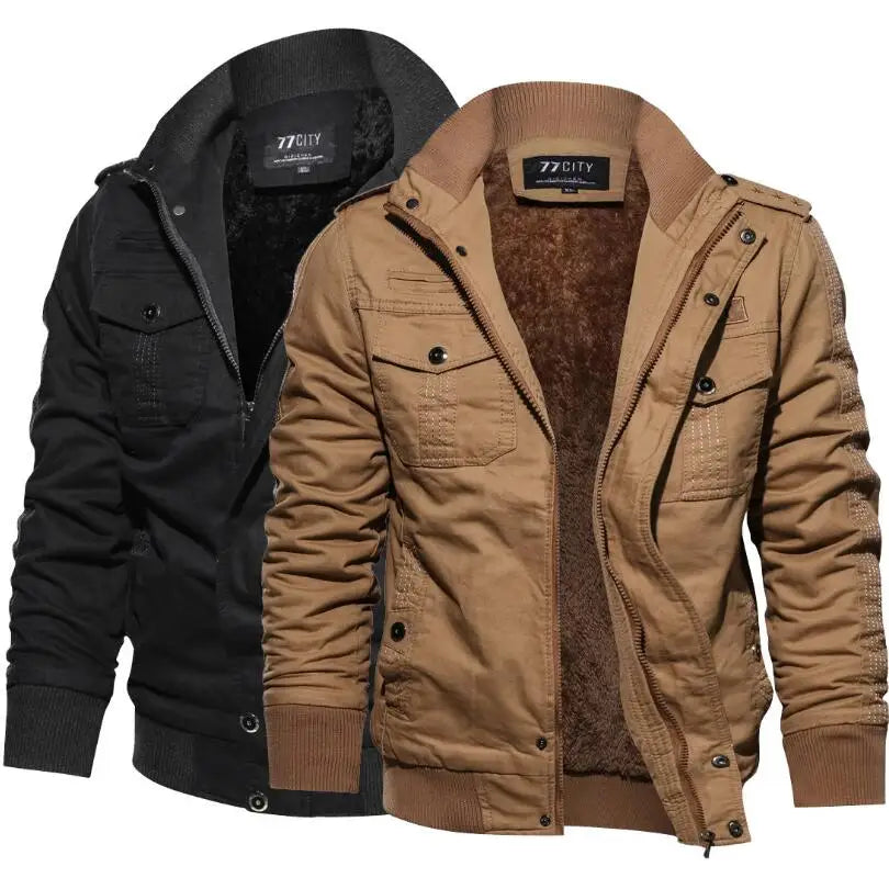 Men Winter Jackets Cargo Jackets Thicker Warm down Jackets Balck Casual Winter Coats High Quality Male Multi-Pocket Coats 6XL